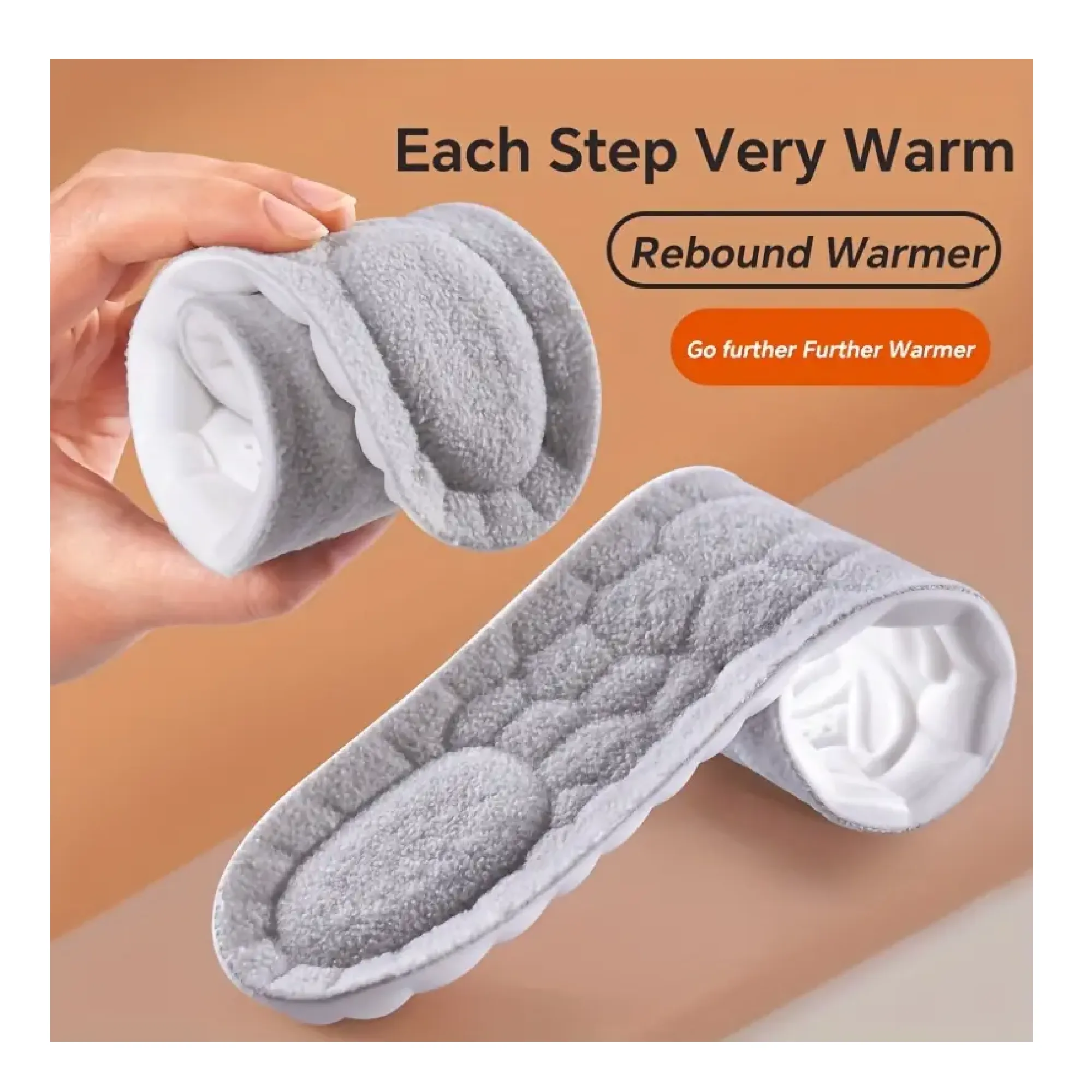 1Pair Self-Heated Thermal Insoles For Winter, Thicken Wool Memory Foam Shoe Pads For Men & Women