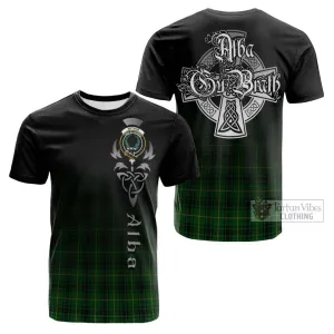 Arthur Tartan Cotton T-shirt Featuring Alba Gu Brath Family Crest Celtic Inspired