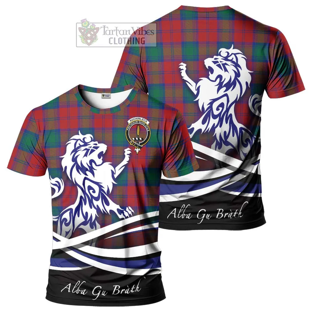 Auchinleck (Affleck) Tartan Cotton T-shirt with Alba Gu Brath Regal Lion Emblem