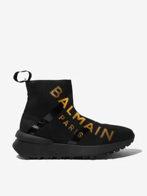 Balmain Kids Logo Print Speed Trainers