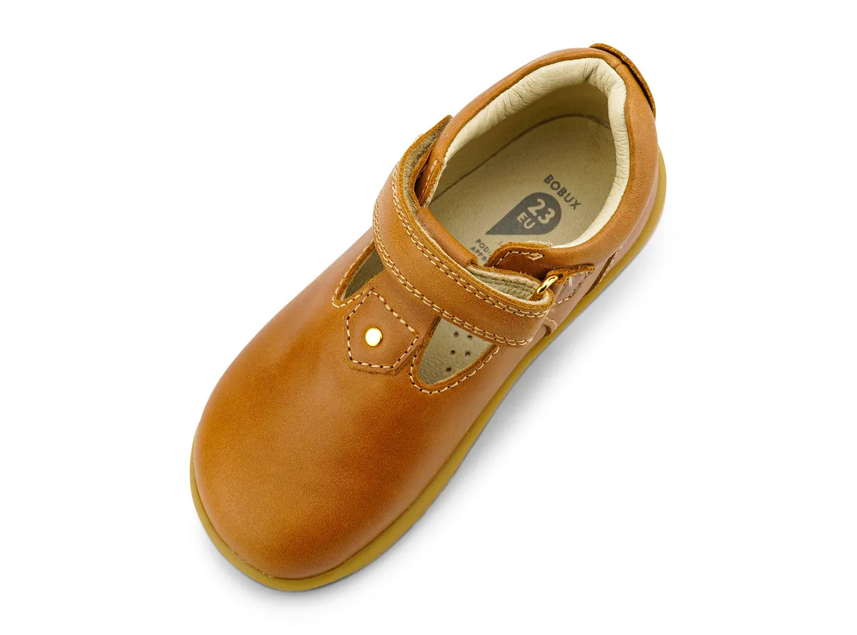 Bobux Louise Girls Caramel Tan T-Bar Shoe