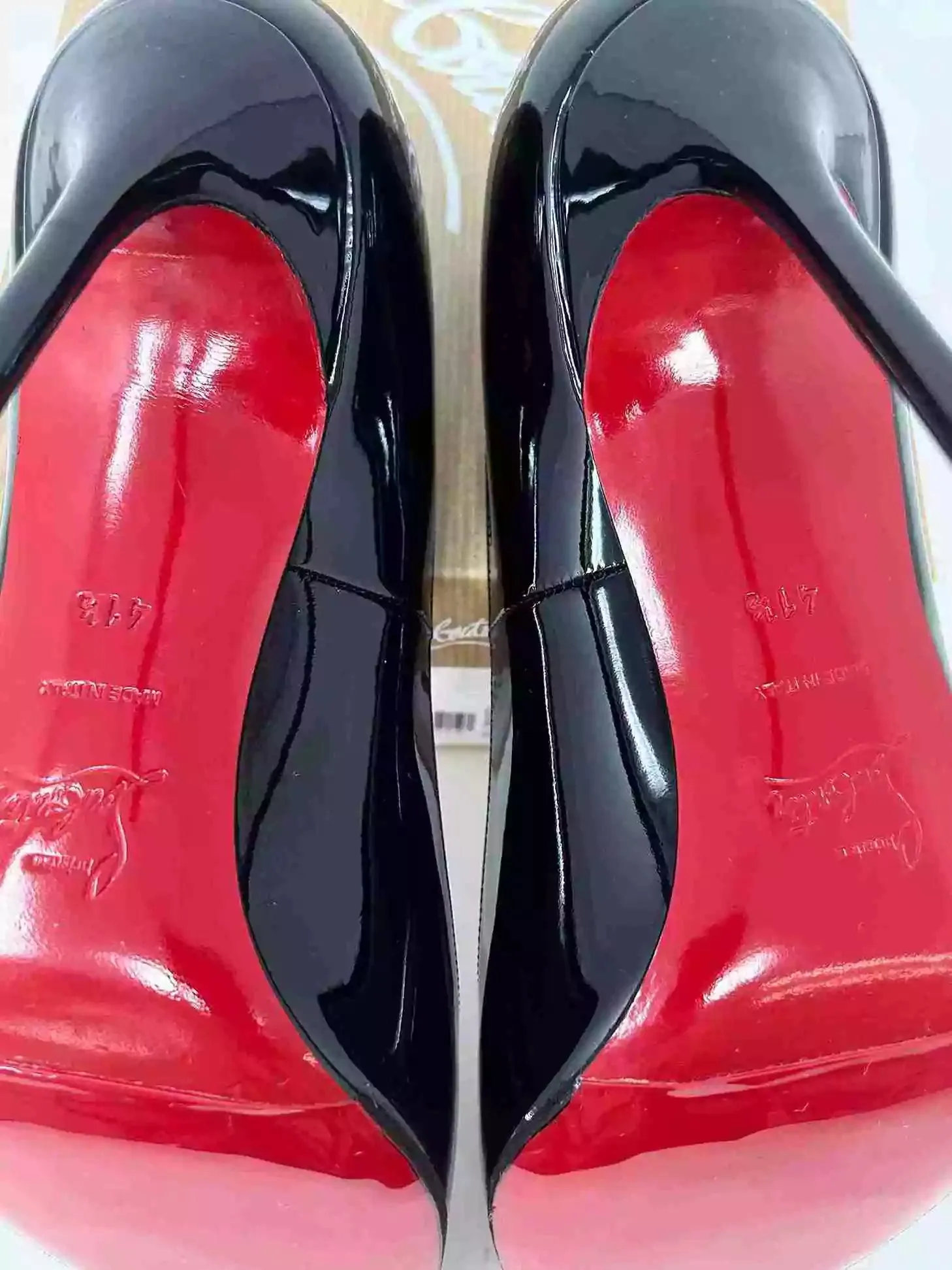 Christian Louboutin Fifi 100 Black Patent Leather Pump Heels 41.5 UK 8.5