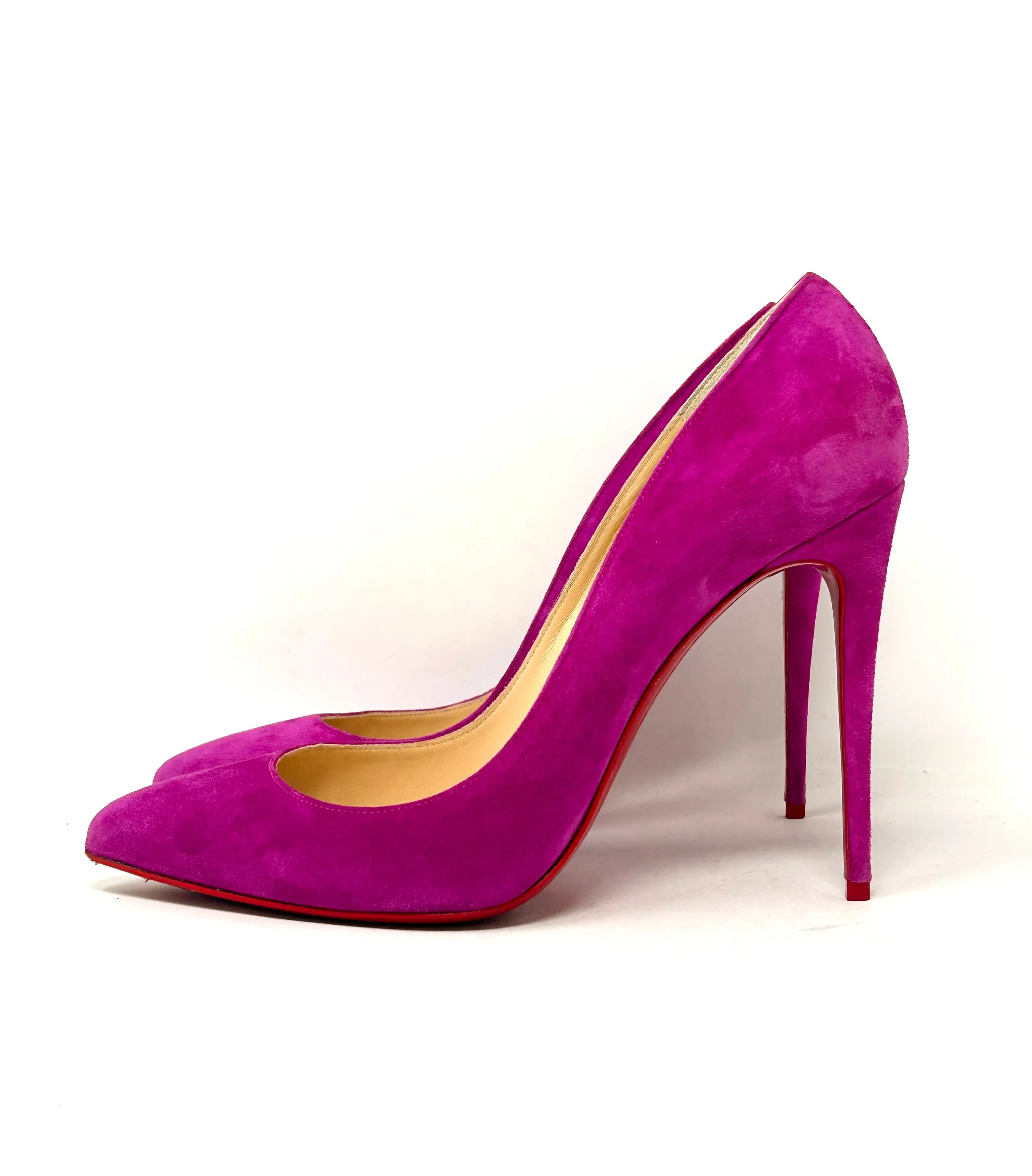 Christian Louboutin Pigalle Follies 100 Pink Suede Leather Pump Heels 40 UK 7