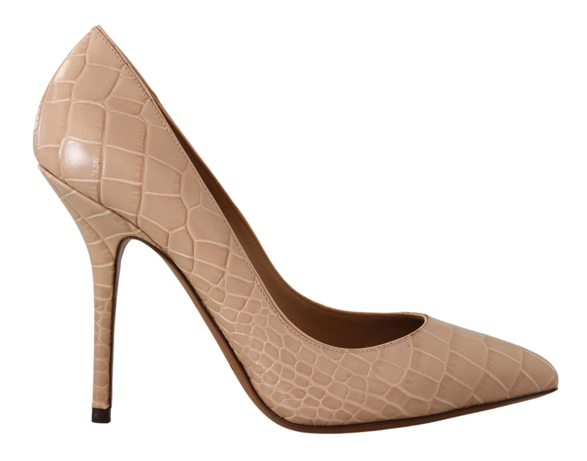 Dolce & Gabbana Beige Leather Bellucci Heels Pumps Shoes