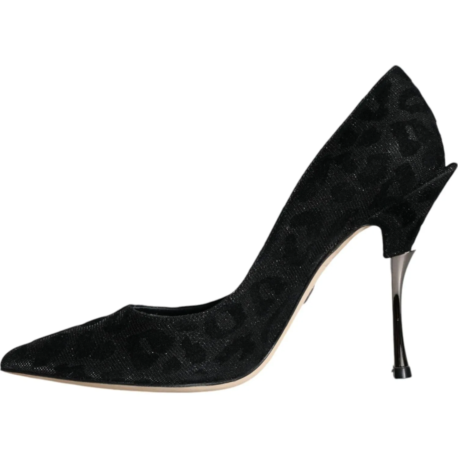 Dolce & Gabbana Black Leopard Lurex High Heels Pumps Shoes