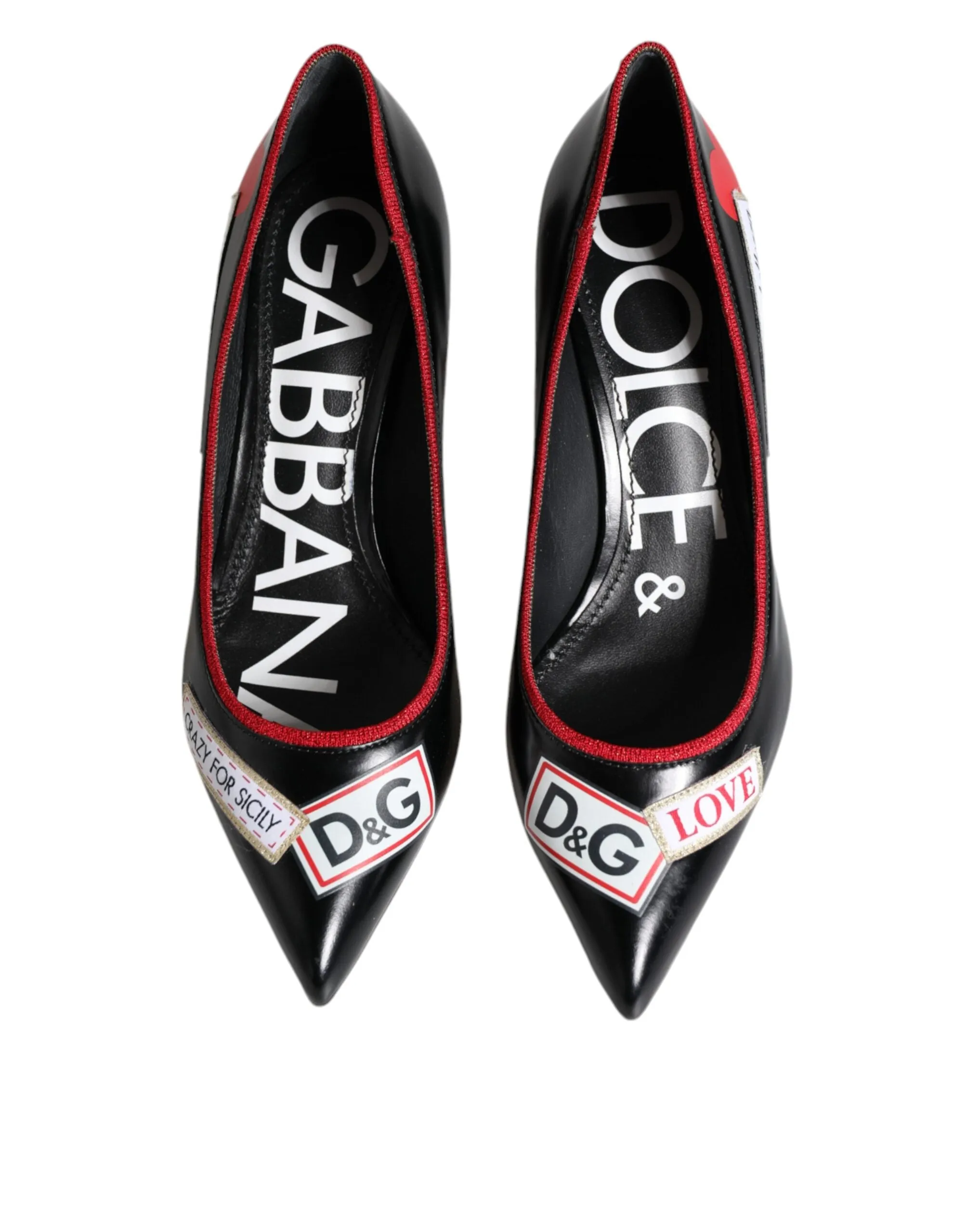 Dolce & Gabbana D&G Logo Print Pumps In Black