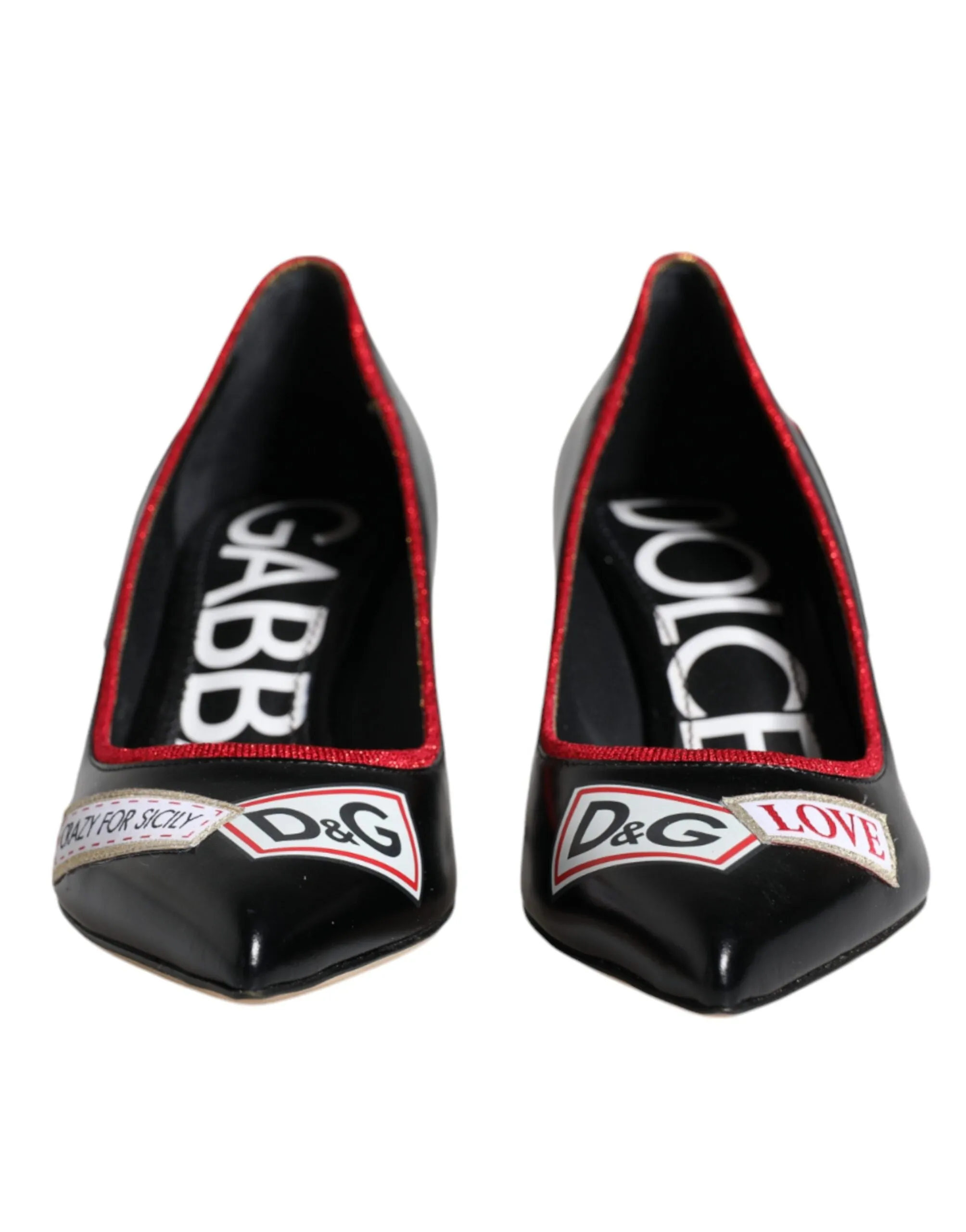 Dolce & Gabbana D&G Logo Print Pumps In Black