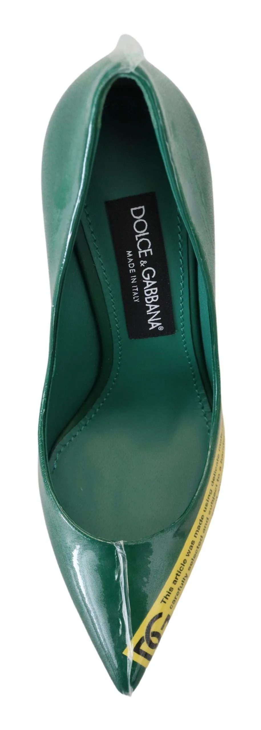 Dolce & Gabbana Green Leather Heels Pumps Plastic Shoes