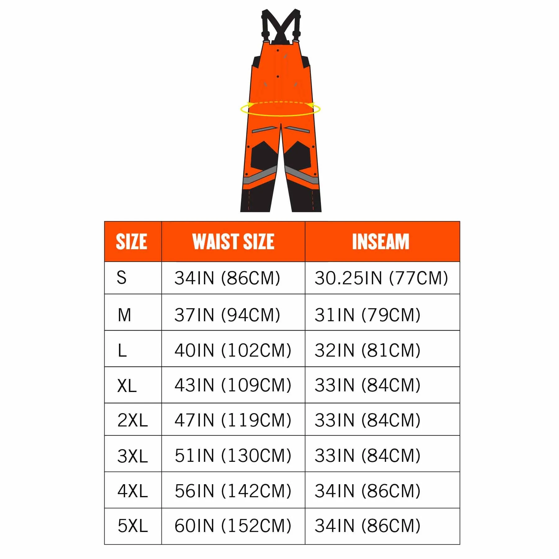 Ergodyne 25634 8928 L Orange Class E Hi-Vis Insulated Bibs