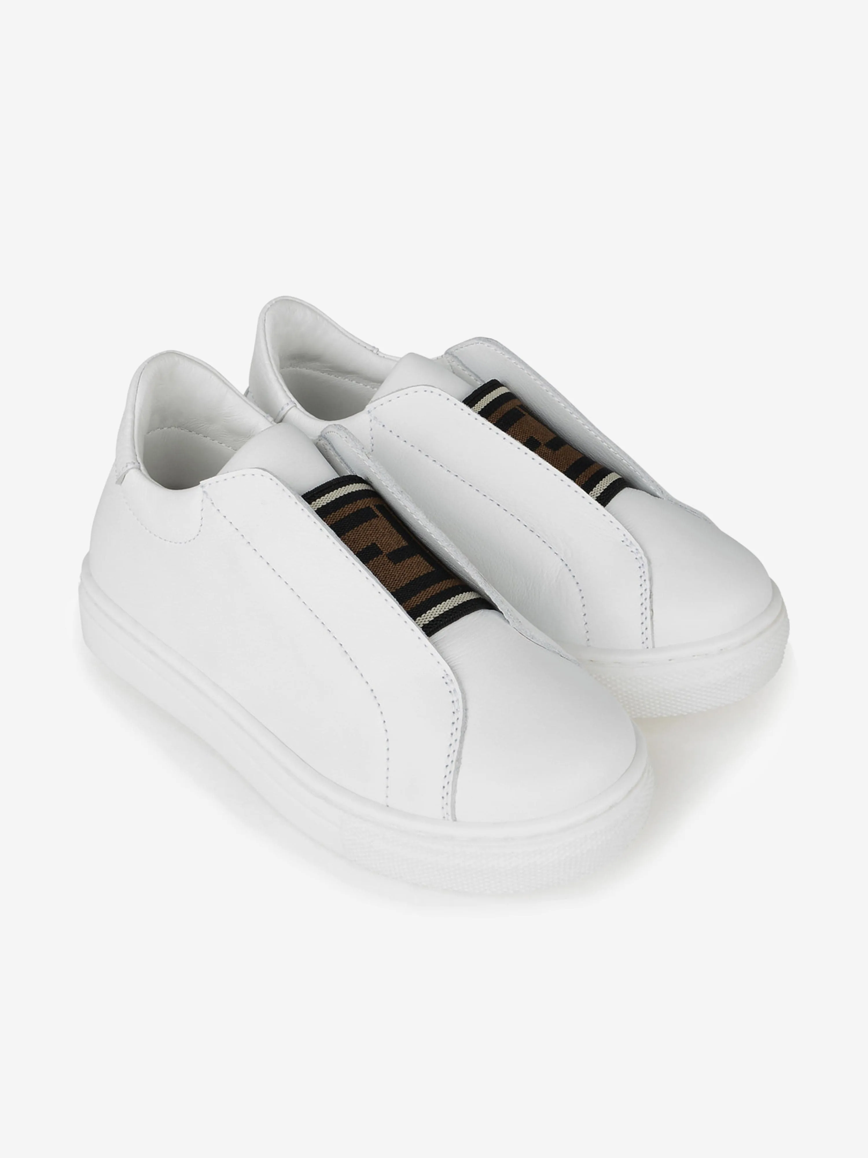 Fendi Leather Branded Slip On Trainers