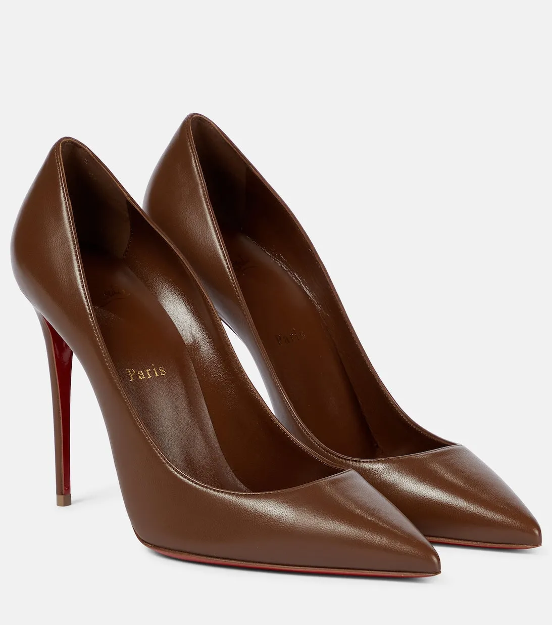 Kate 100 Christian Louboutin leather shoes, brown