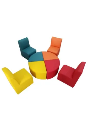 Kids Modular Colorful Soft Foam Sofa Flexible Seating Set Classroom or home, 8 pcs