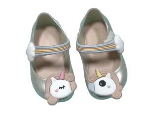 Mini Melissa Girls Silver Unicorn Shoes