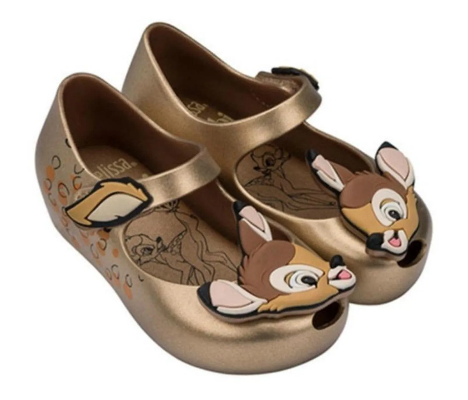 Mini Melissa Metallic Gold Bambi Shoes