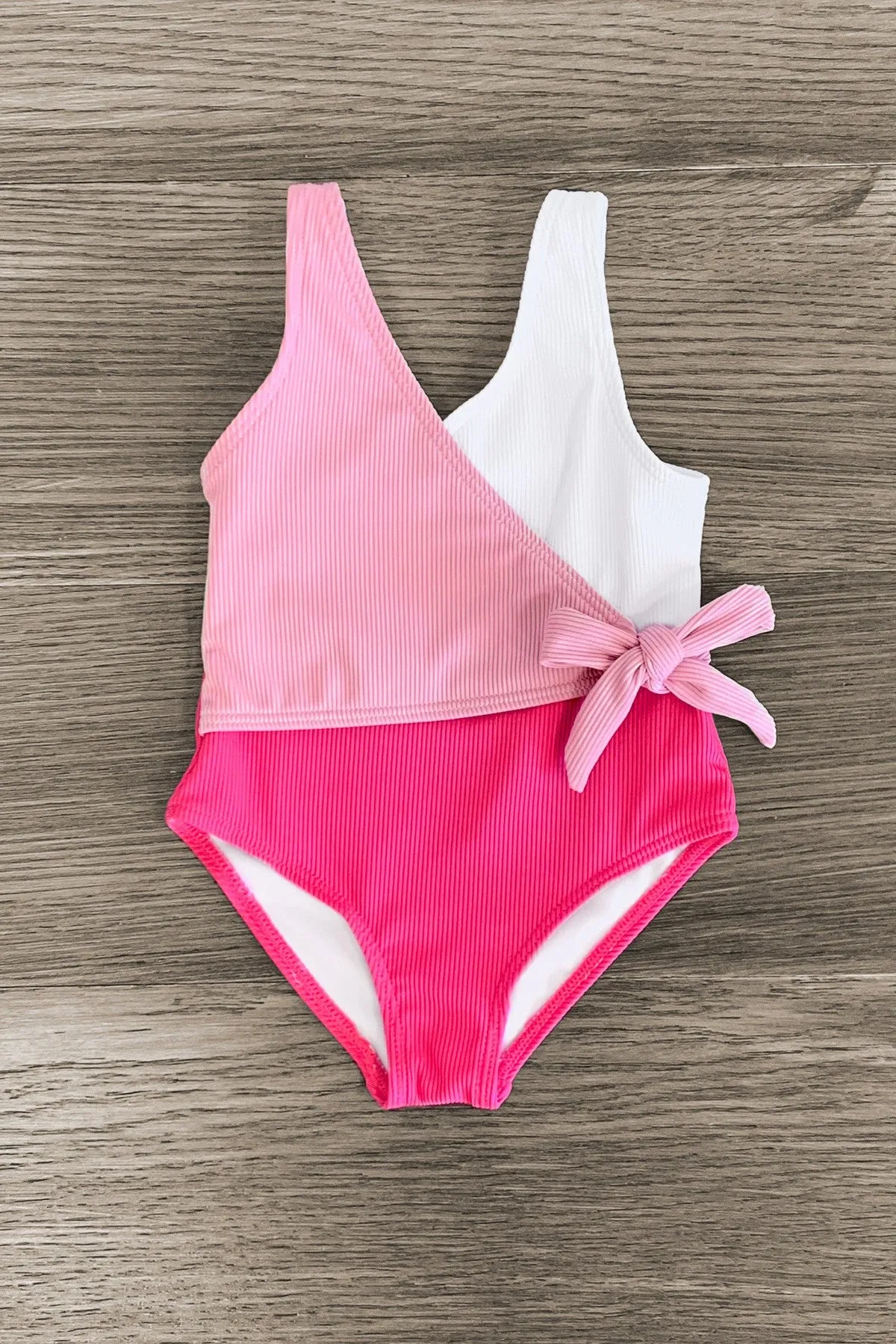 Mom & Me - Pink & White One Piece Swimsuit