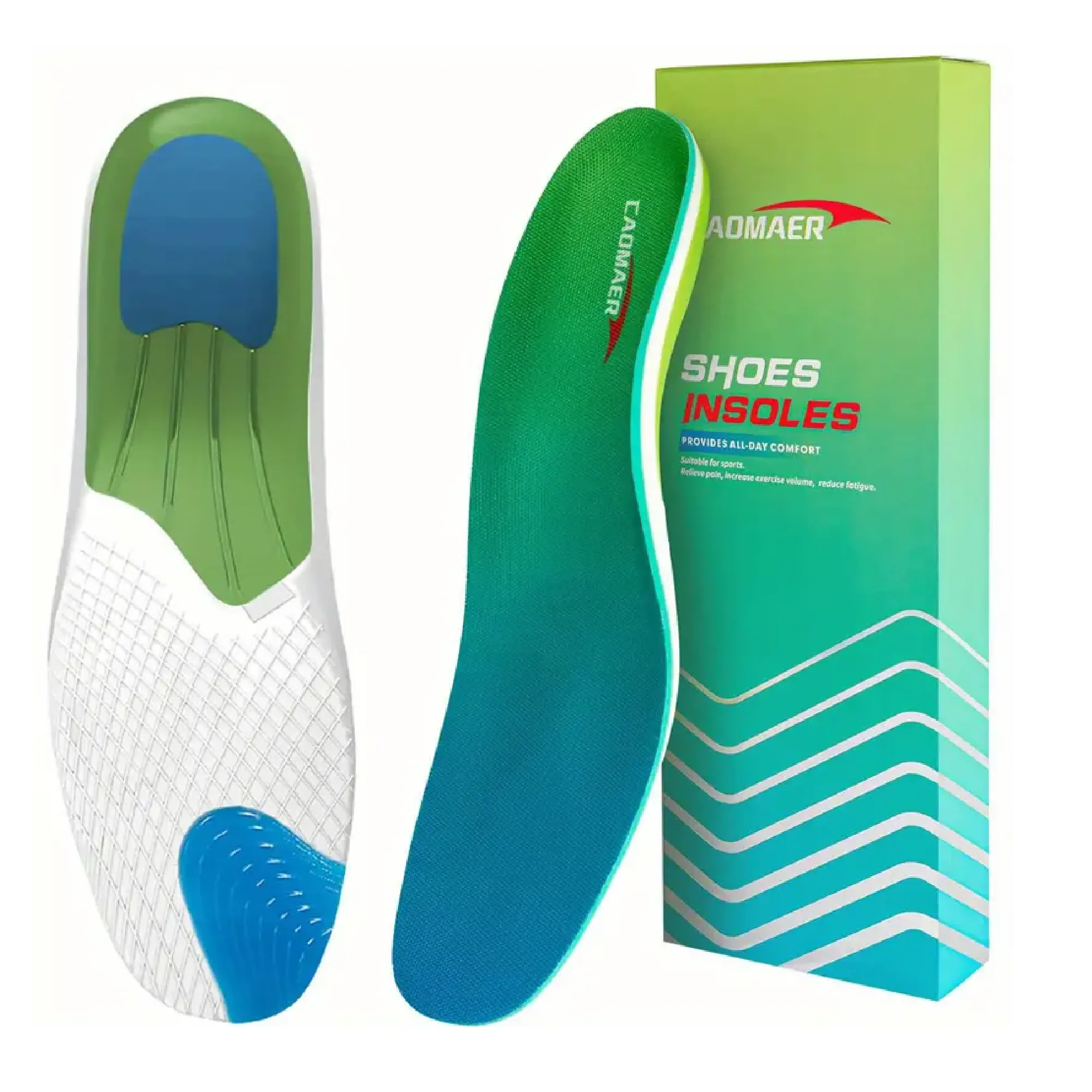 Plantar Fasciitis with Caomaer's Arch Support shoes Insoles - All Day Shock Absorption for Men & Women!