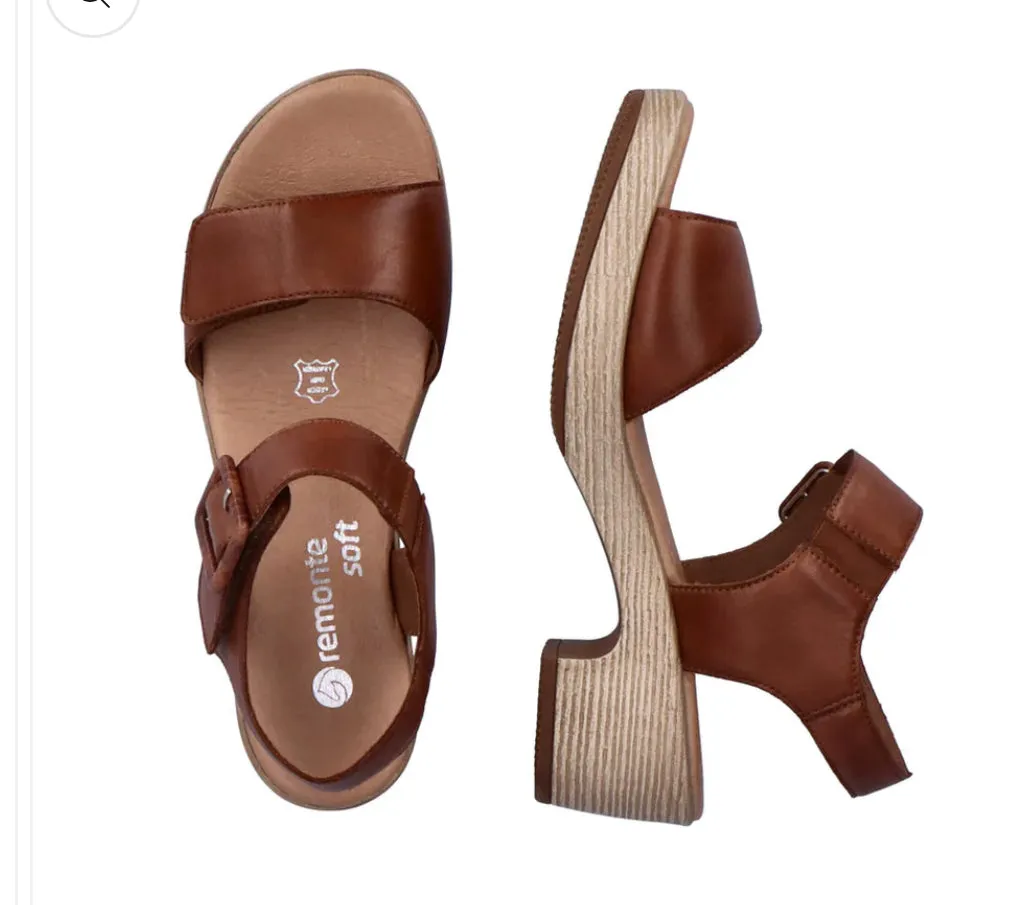 Remonte DON52-24 Odeon Tan Low Heel Leather sandals