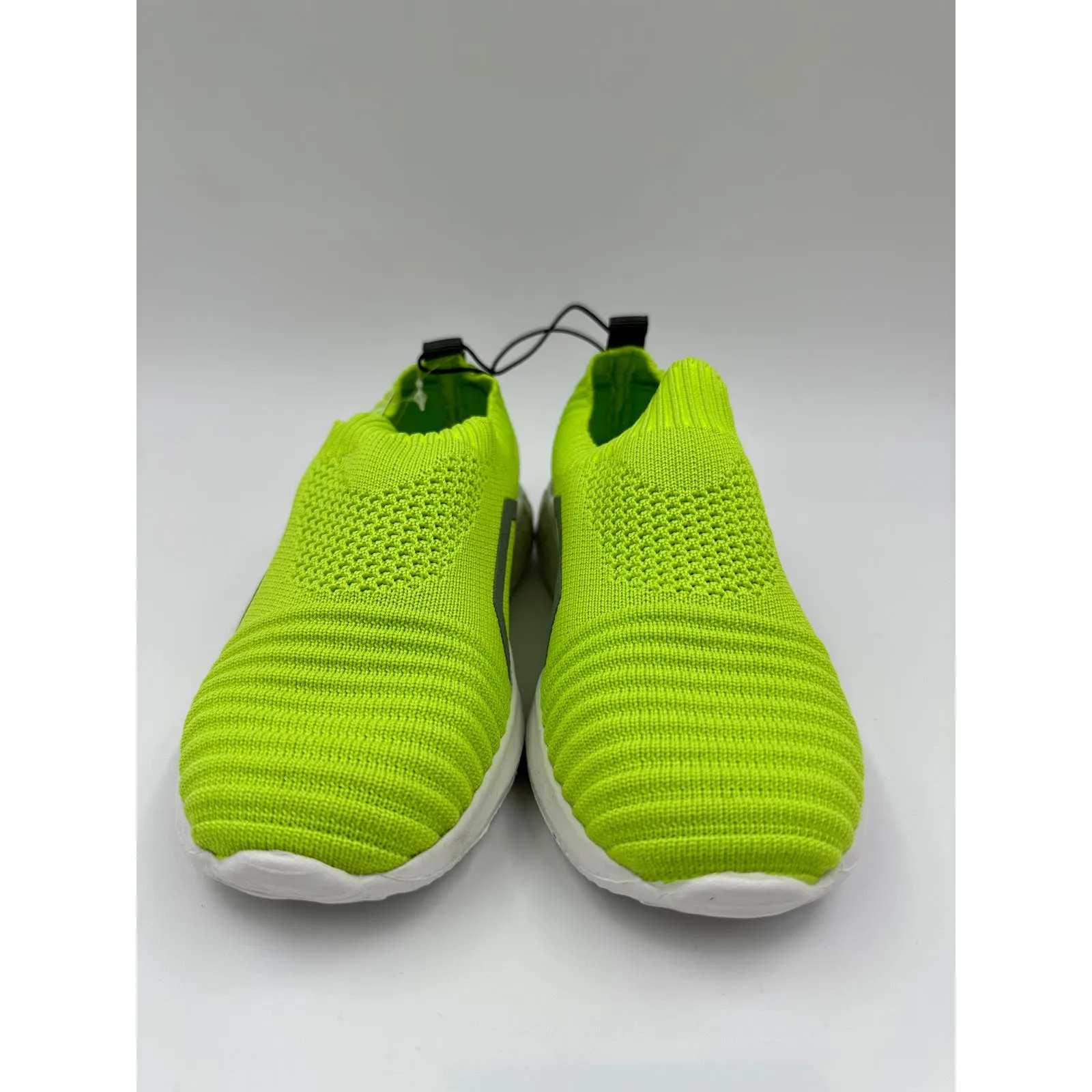 Small Kid Size 11, Neon Slip-on Water Shoes, with White Sole and Gray Accents