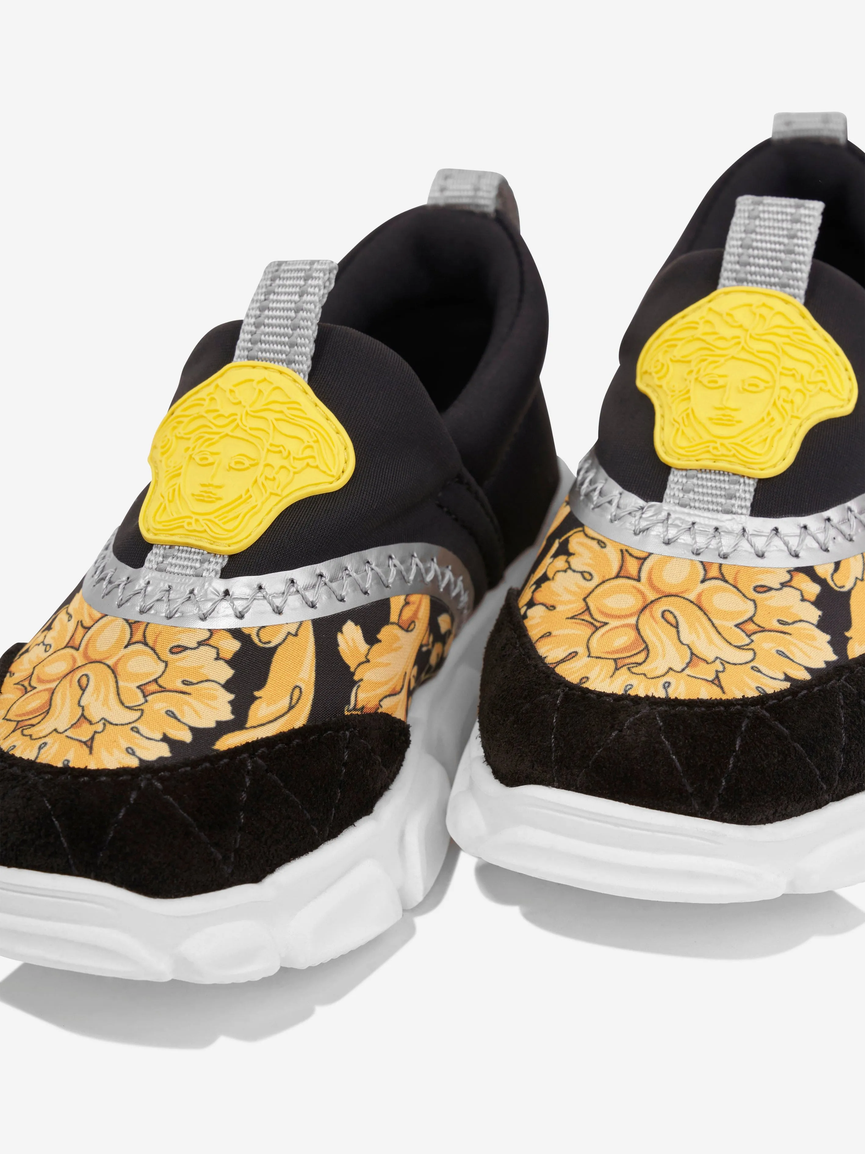 Versace Kids Barocco Slip On Trainers in Black