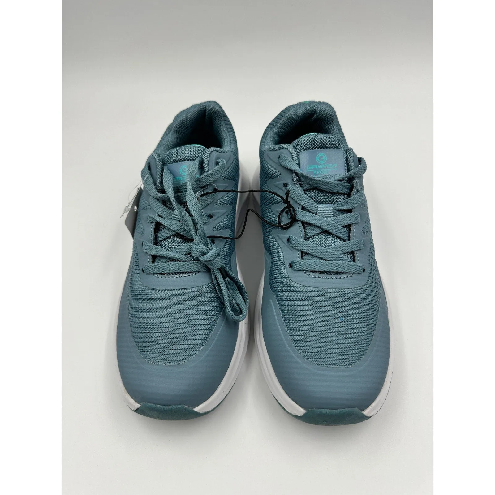 Women's Size 7, Aqua Sneakers with a Knit Upper Sole and Foam Sole