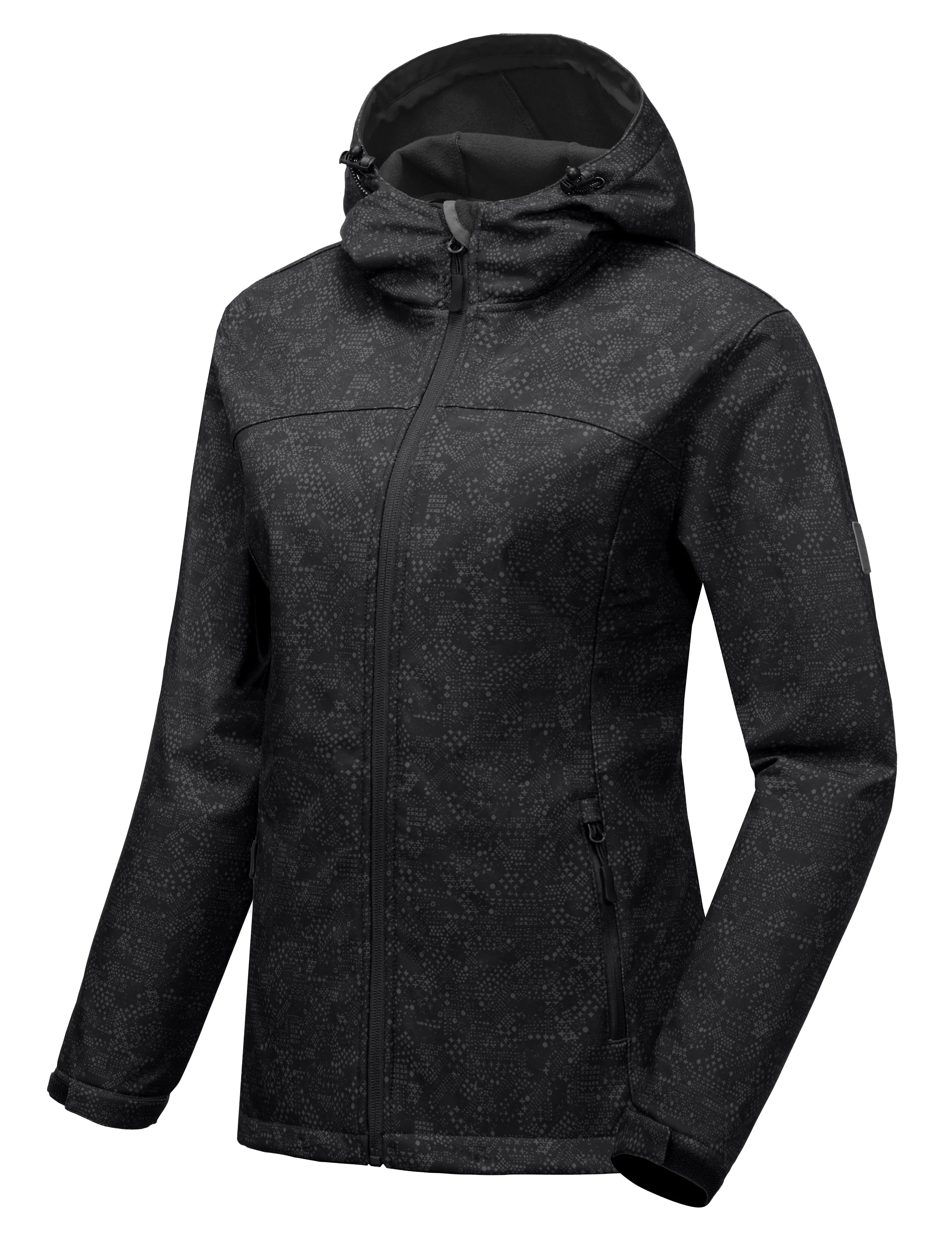 Women's Softshell Jacket Hooded Windproof Fleece Lined Jackets