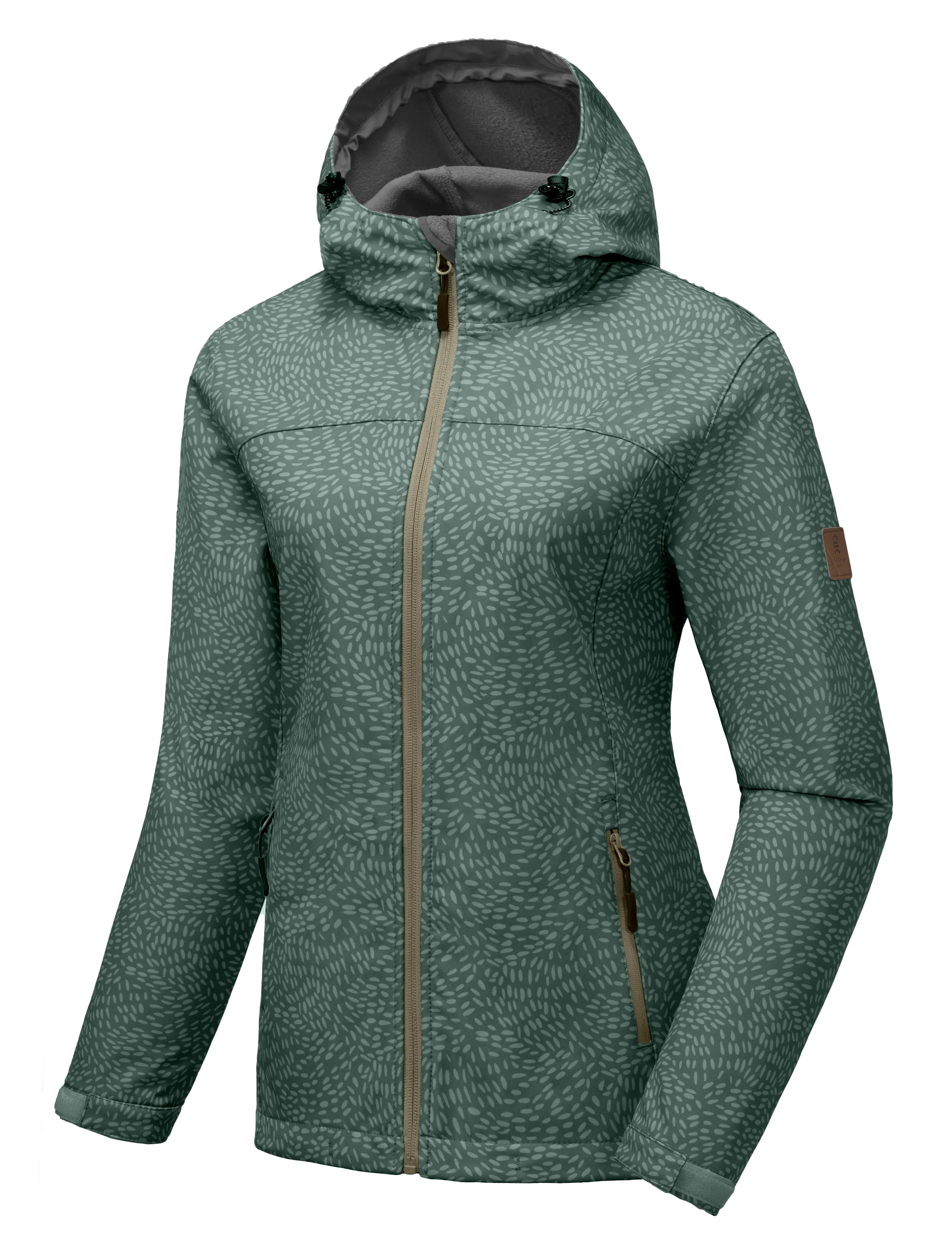 Women's Softshell Jacket Hooded Windproof Fleece Lined Jackets