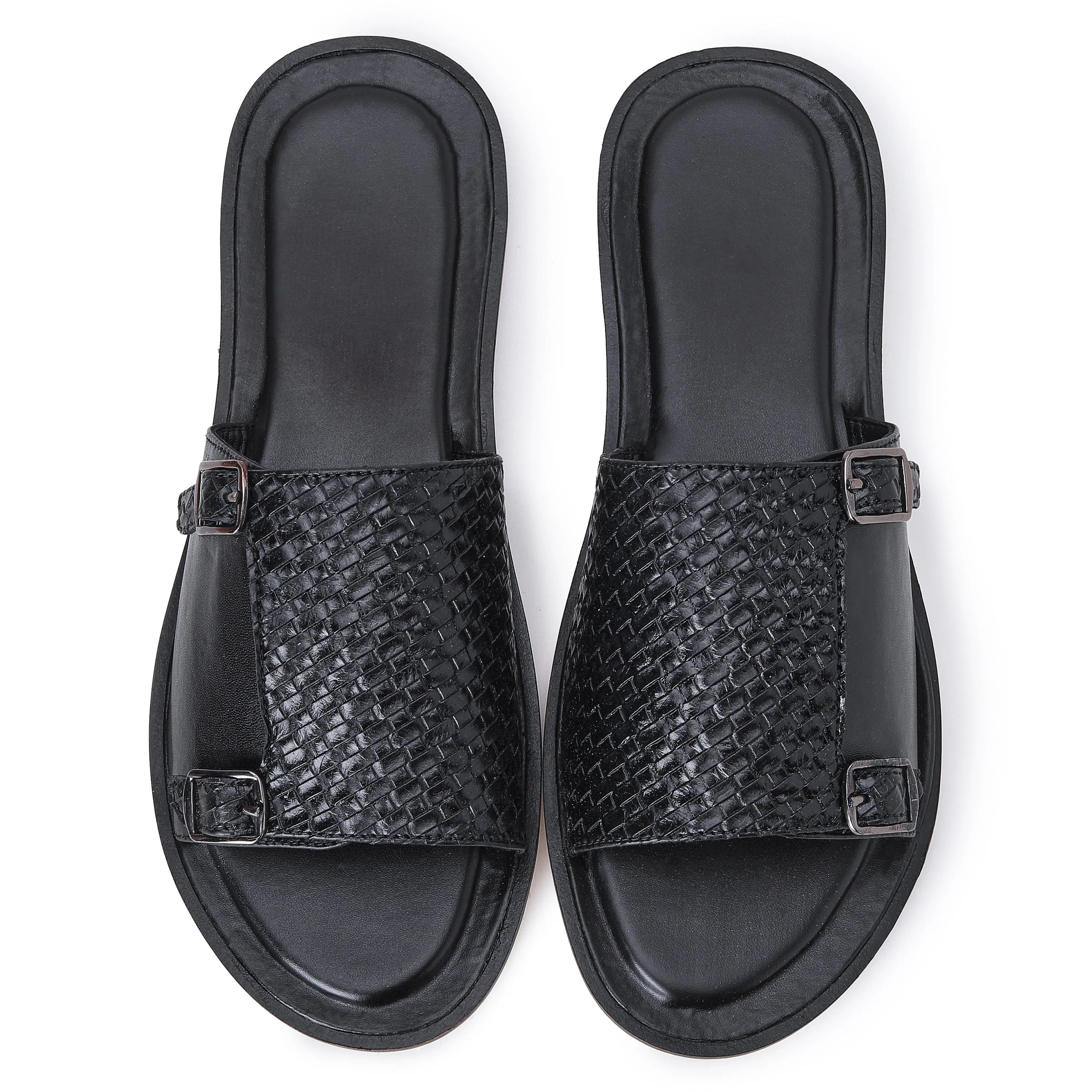 WOVEN SANDALS-BLACK