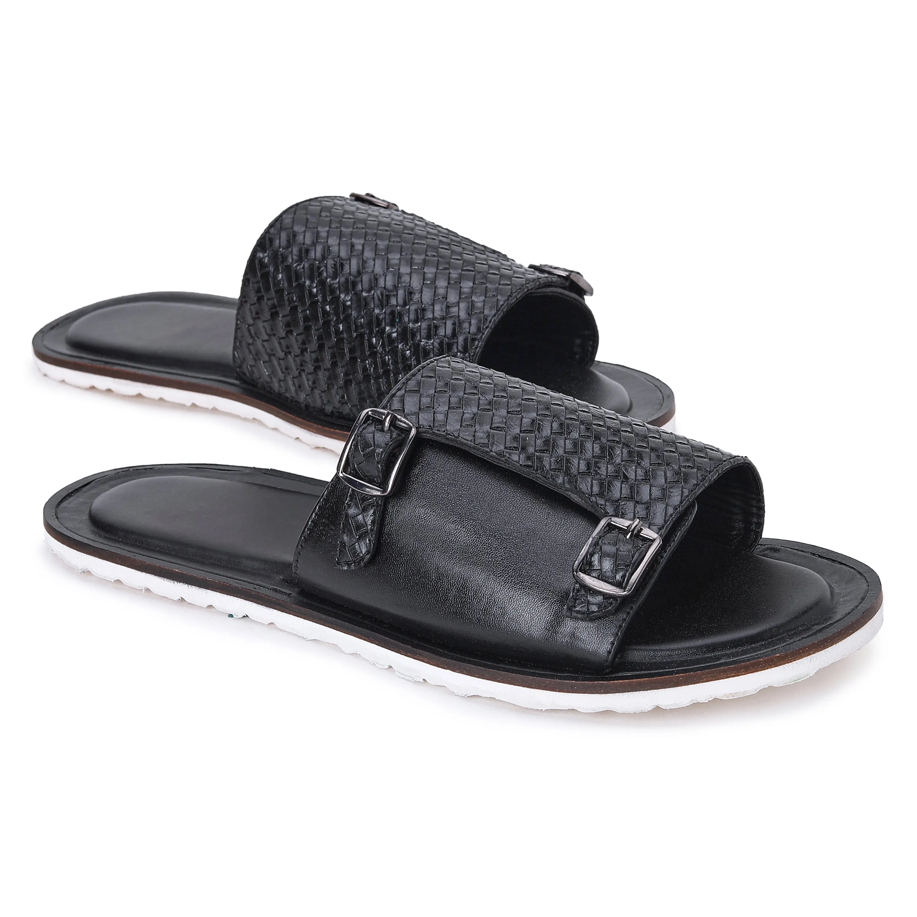 WOVEN SANDALS-BLACK